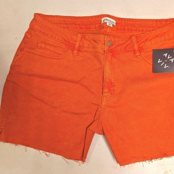 Ava & Viv Pants - Ava & Viv 18W Women's Orange High rise Jean Shorts, NWT